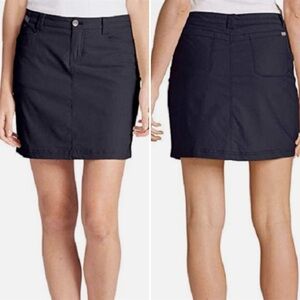 Eddie Bauer Black Adventurer Travex Short Athleisure Travel Nylon Skirt Skort 4